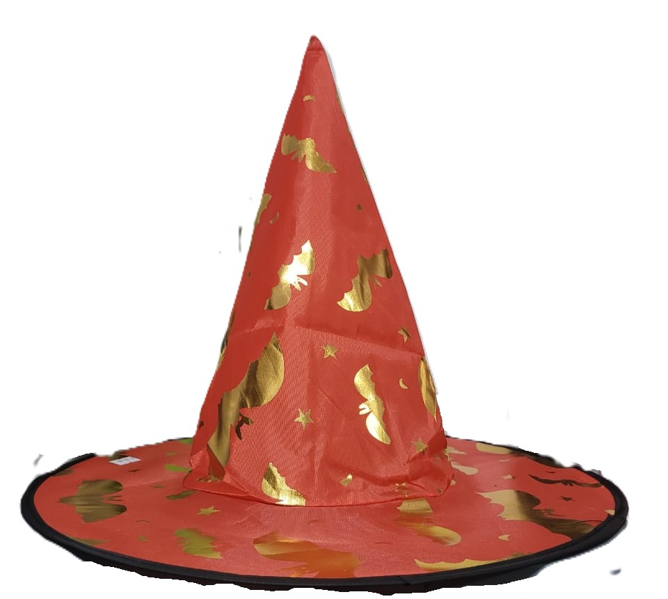 Sombrero de Bruja Naranja y Dorado